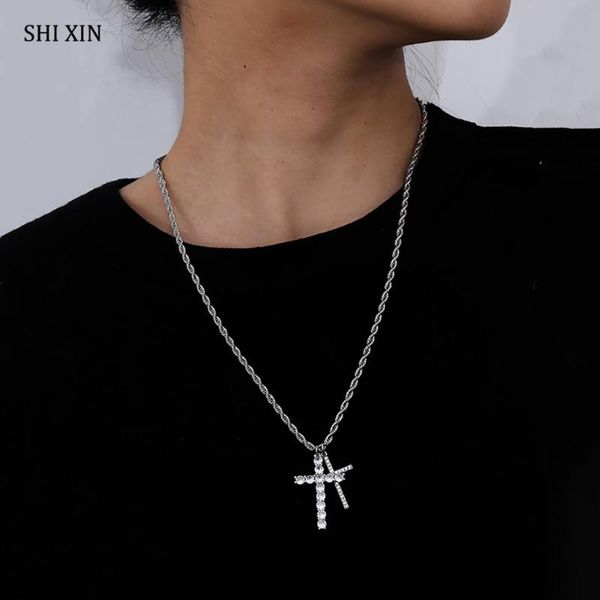 shixin punk chunky stainless steel chain necklace crystal cross pendant necklace for women/men rhinestone necklaces 2020 fashion, Golden;silver
shixin punk chunky stainless steel chain necklace crystal cross pendant necklace for women/men rhinestone necklaces 2020 fashion, Golden;silver