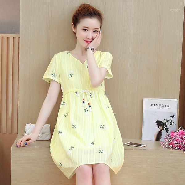 maternity cotton dress fashion floral printing short-sleeved summer empire dress drawstring waist pregnant women mini1, White
maternity cotton dress fashion floral printing short-sleeved summer empire dress drawstring waist pregnant women mini1, White