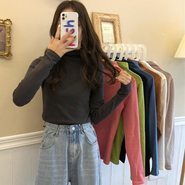 autumn winter t-shirts women long sleeve slim solid turtleneck womens t-shirt all-match simple leisure korean bottoming tshirt1, White
autumn winter t-shirts women long sleeve slim solid turtleneck womens t-shirt all-match simple leisure korean bottoming tshirt1, White