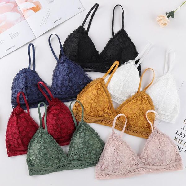 2020 new fashion women floral lace bralette wireless solid push up padded seamless underwear deep v girls bra lingerie1, Red;black
2020 new fashion women floral lace bralette wireless solid push up padded seamless underwear deep v girls bra lingerie1, Red;black
