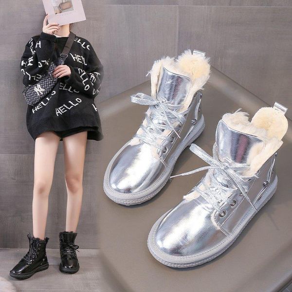 ladies snow boots winter plus velvet warm boots wear-resistant flat lace-up casual student winter shiny fashion, Black
ladies snow boots winter plus velvet warm boots wear-resistant flat lace-up casual student winter shiny fashion, Black
