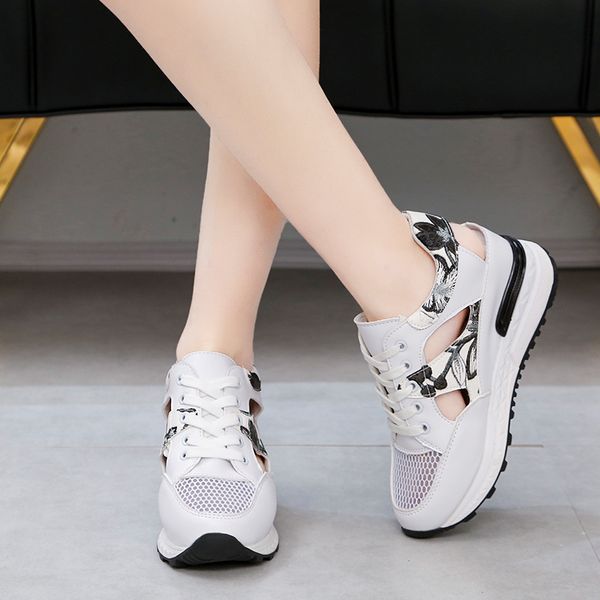 rimocy summer breathable mesh wedge heel sneakers women white leather hollow out casual shoes woman lace up vulcanize shoes 2020 1020, Black;white
rimocy summer breathable mesh wedge heel sneakers women white leather hollow out casual shoes woman lace up vulcanize shoes 2020 1020, Black;white
