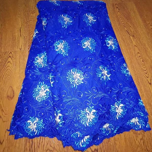 2020 latest white royal blue african laces fabric nigerian french laces fabrics beaded for woman wedding dress, Pink;blue