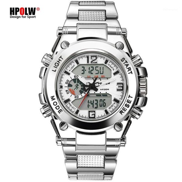wristwatches hpolw men sports watches chronograph digital multi-functions steel montre homme erkek saat1, Slivery;brown
wristwatches hpolw men sports watches chronograph digital multi-functions steel montre homme erkek saat1, Slivery;brown