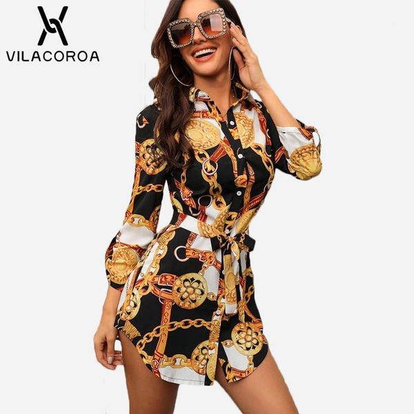women's blouses & shirts middle sleeve chain print women and lapel lace-up button casual blusas chemise femme vestido1, White
women's blouses & shirts middle sleeve chain print women and lapel lace-up button casual blusas chemise femme vestido1, White