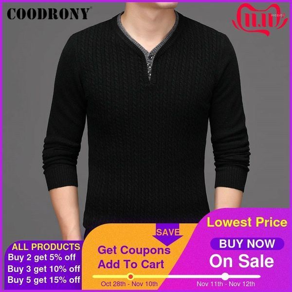 coodrony winter thick warm soft pure merino wool sweater men henry collar pull homme fashion cashmere pullover c30751, White;black
coodrony winter thick warm soft pure merino wool sweater men henry collar pull homme fashion cashmere pullover c30751, White;black