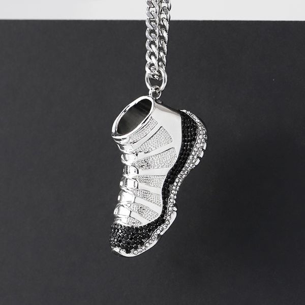 mylongingcharm hip hop necklace shoes pendant stainless steel shoes necklace with black and white stones 201014, Silver
mylongingcharm hip hop necklace shoes pendant stainless steel shoes necklace with black and white stones 201014, Silver