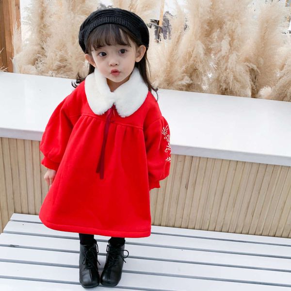 new winter girl's pure color 2020 princs children's red plush thickened drs, Red;yellow
new winter girl's pure color 2020 princs children's red plush thickened drs, Red;yellow