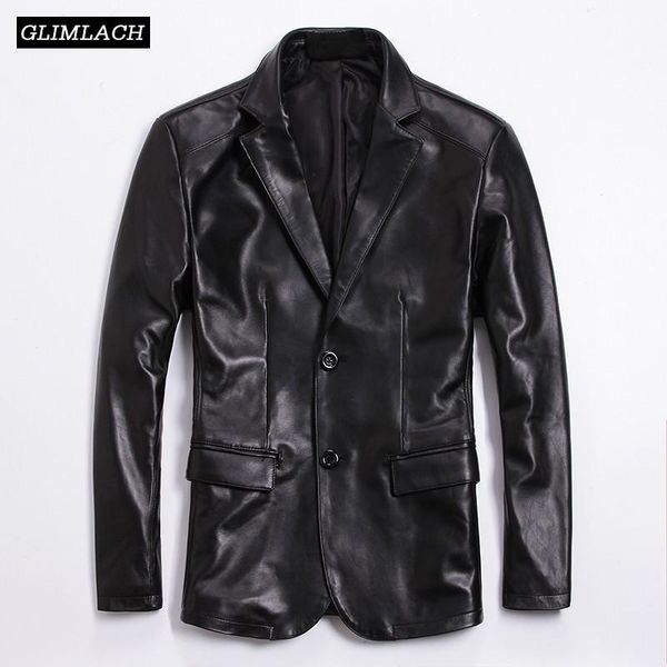 new designer men genuine leather blazer jackets slim fashion sheepskin suit coat natural leather business casual long jacket man, Black
new designer men genuine leather blazer jackets slim fashion sheepskin suit coat natural leather business casual long jacket man, Black