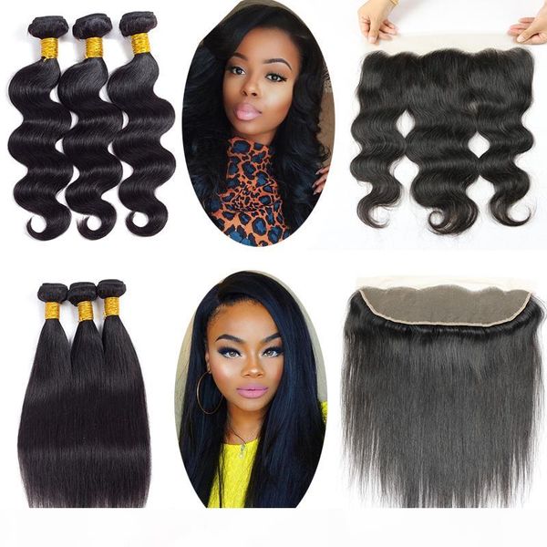 aliyou indian body wave and straight human hair wefts with 13x4 ear to ear lace frontal brazilian wet and wary hair weaves closure, Black;brown
aliyou indian body wave and straight human hair wefts with 13x4 ear to ear lace frontal brazilian wet and wary hair weaves closure, Black;brown