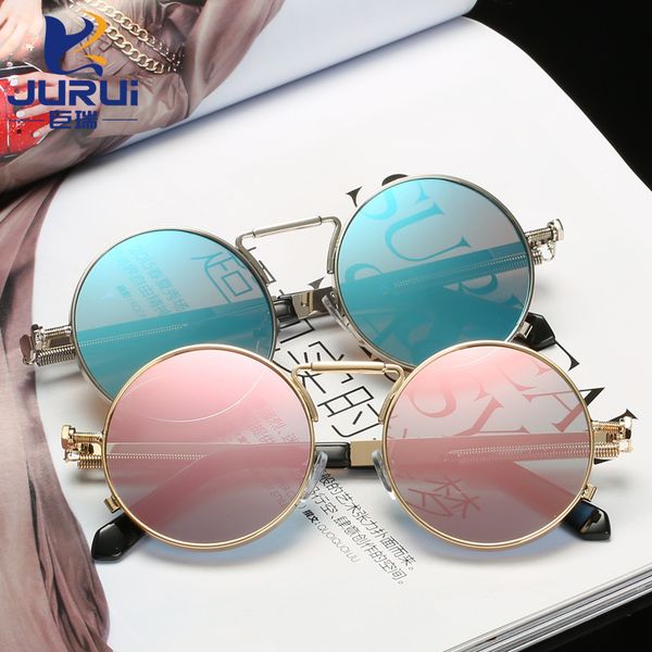 style prince mirror new round dazzle color spring leg universal sunglasses, White;black
style prince mirror new round dazzle color spring leg universal sunglasses, White;black