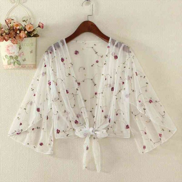 women breathable embroidered tulle cardigan blouse female fashion summer thin coat loose lace long shirts, White
women breathable embroidered tulle cardigan blouse female fashion summer thin coat loose lace long shirts, White