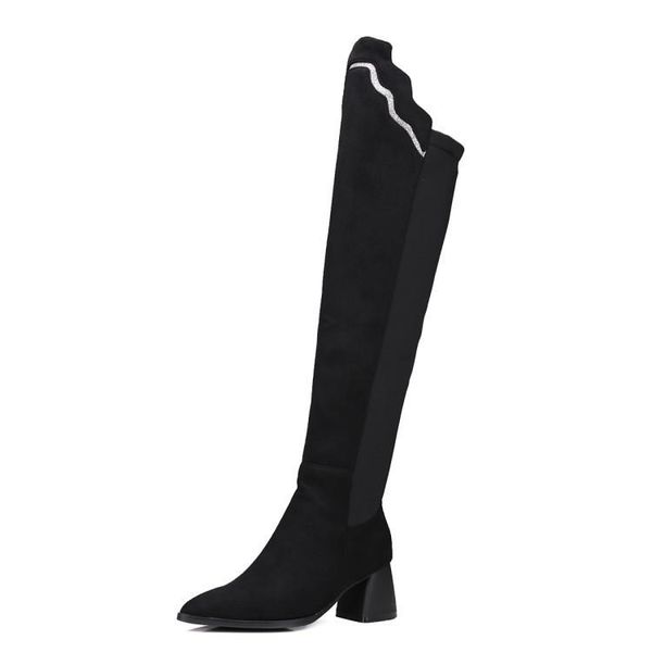 women boots over knee shoes luxury designer booties ladies over-the-knee med pointy fashion rubber large size mixed, Black
women boots over knee shoes luxury designer booties ladies over-the-knee med pointy fashion rubber large size mixed, Black