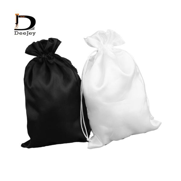 inventory blank white or black gift satin bag 18x30cm drawstring polyester silk bag for virgin hair or party favor
inventory blank white or black gift satin bag 18x30cm drawstring polyester silk bag for virgin hair or party favor