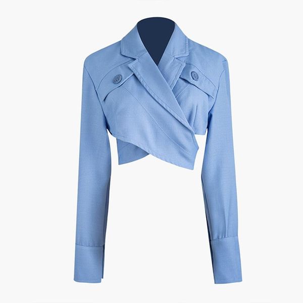 new fashion 2020 designer jacket women's crop short wrap top, Black;brown 
new fashion 2020 designer jacket women's crop short wrap top, Black;brown