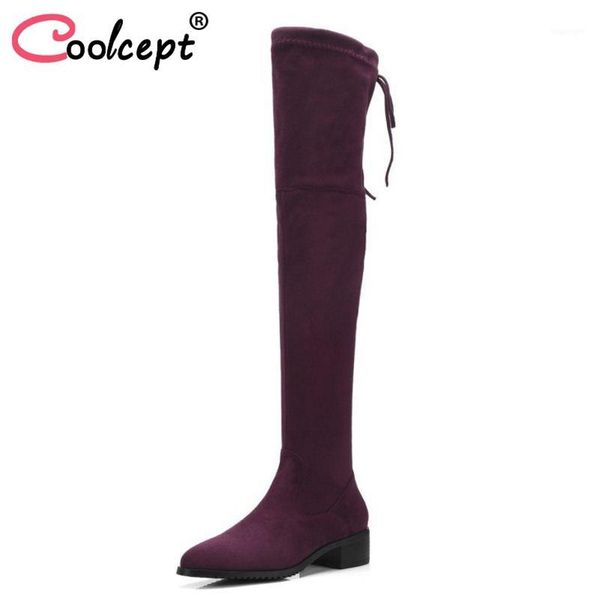 boots coolcept size 34-43 women long square heels lace up round toe over knee woman simple streth ladies footwear1, Black
boots coolcept size 34-43 women long square heels lace up round toe over knee woman simple streth ladies footwear1, Black