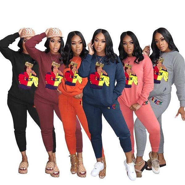plus size women tracksuits painted design long sleeves sweatershirt pullover pants two pieces set autumn winter casual sports suit e122212, White 
plus size women tracksuits painted design long sleeves sweatershirt pullover pants two pieces set autumn winter casual sports suit e122212, White
