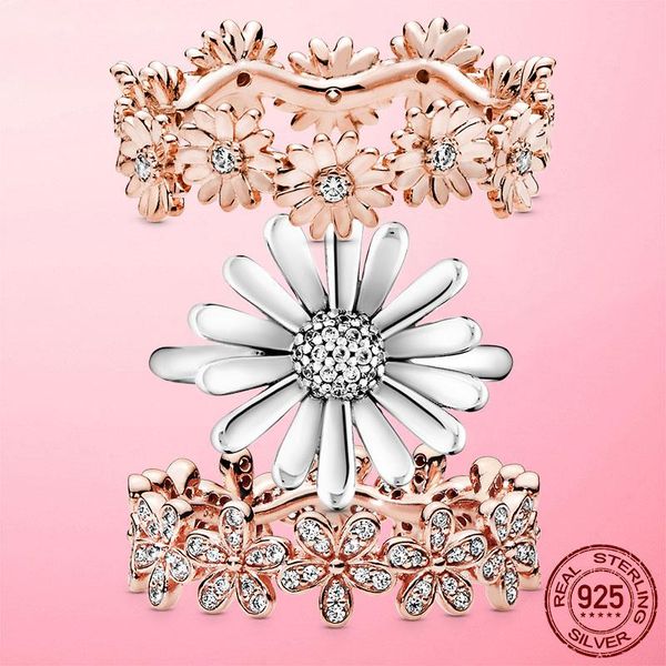 cluster rings authentic 925 sterling silver sparkling daisy flower crown finger ring for women original jewelry gift, Golden;silver
cluster rings authentic 925 sterling silver sparkling daisy flower crown finger ring for women original jewelry gift, Golden;silver