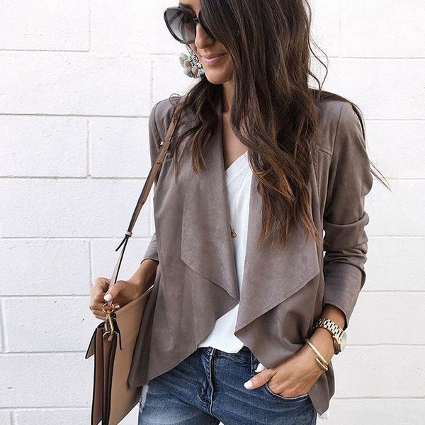 2019 spring and autumn fashion suit collar irregular cardigan you female short jacket a31, Black;brown
2019 spring and autumn fashion suit collar irregular cardigan you female short jacket a31, Black;brown