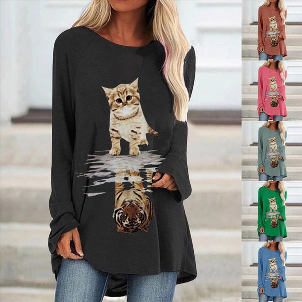 40 women fashion casual cat print o neck loose long sleeve shirts autumn elegant blouse daily brief pullover graphic top, White
40 women fashion casual cat print o neck loose long sleeve shirts autumn elegant blouse daily brief pullover graphic top, White