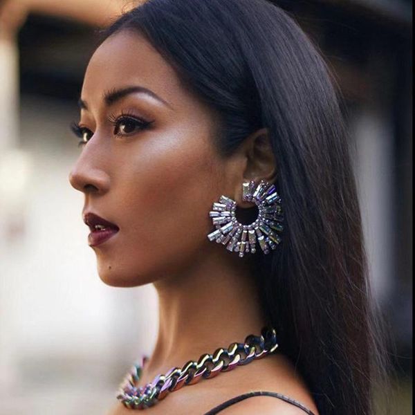 women fashion shiny rhinestone sunshine style dangle earrings jewelry trendy girls' statement earrings accessories sale, Silver
women fashion shiny rhinestone sunshine style dangle earrings jewelry trendy girls' statement earrings accessories sale, Silver