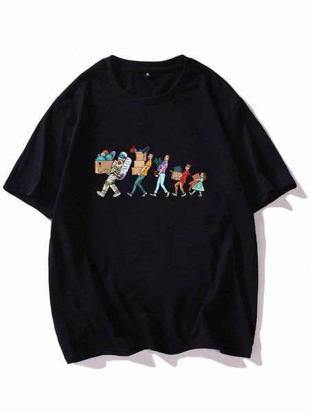 men cartoon graphic short sleeve tee x2yj#, White;black
