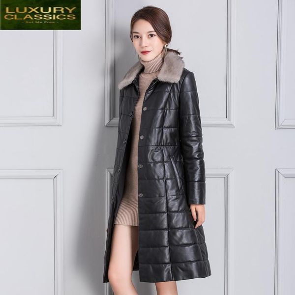 women's leather & faux real 100% collar genuine duck down jacket women korean long sheepskin coat female jackets hiver 22, Black
women's leather & faux real 100% collar genuine duck down jacket women korean long sheepskin coat female jackets hiver 22, Black