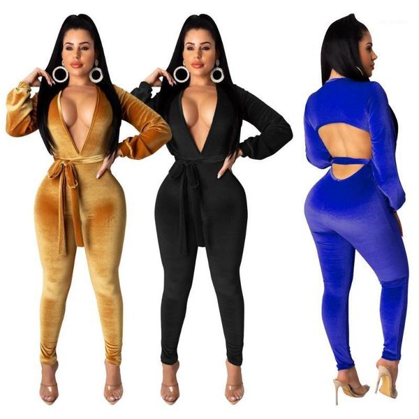 velvet women deep v neck skinny jumpsuits long sleeves hollow out back sash rompers lady nightclub party autumn winter1, Black;white
velvet women deep v neck skinny jumpsuits long sleeves hollow out back sash rompers lady nightclub party autumn winter1, Black;white