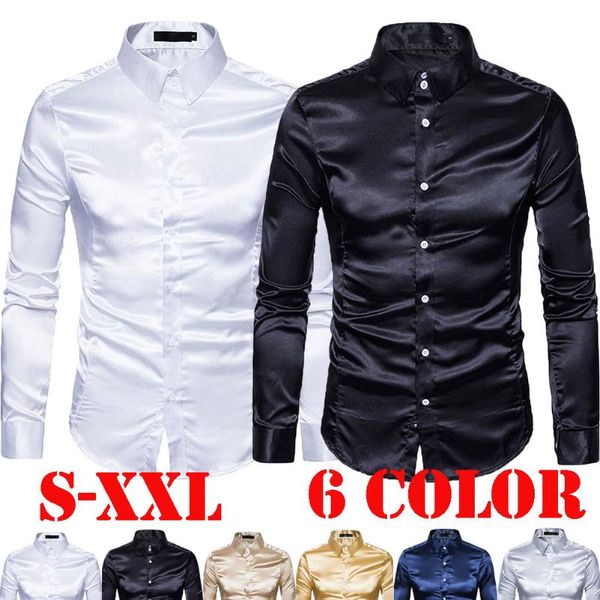 mens formal casual shirt satin silk dress shirt long sleeve slim business classic plus size s-xxl shirts, White;black
mens formal casual shirt satin silk dress shirt long sleeve slim business classic plus size s-xxl shirts, White;black