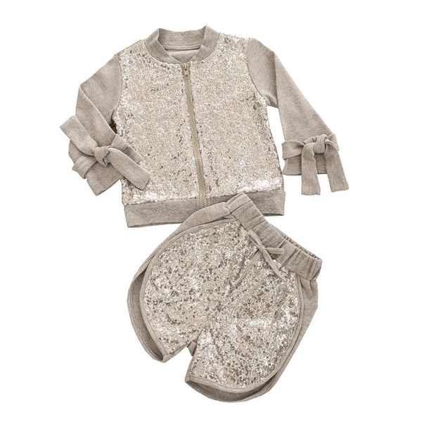 1-4years kids zipper jacket + shorts set sequins decoration elastic bow waist loose version spring clothing, White
1-4years kids zipper jacket + shorts set sequins decoration elastic bow waist loose version spring clothing, White