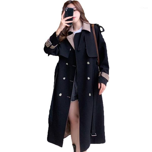 fashion windbreaker women's mid-length 2021 new korean style loose casual temperament spring autumn trench coat 55c1, Tan;black
fashion windbreaker women's mid-length 2021 new korean style loose casual temperament spring autumn trench coat 55c1, Tan;black