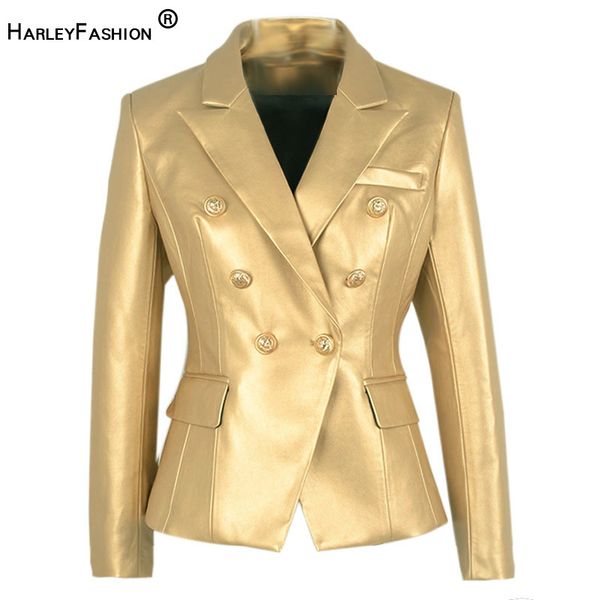 harleyfashion luxury designing elegant high street quality jacket metal buttons female pu leather gold blazer 201201, White;black
harleyfashion luxury designing elegant high street quality jacket metal buttons female pu leather gold blazer 201201, White;black