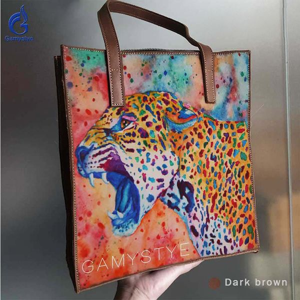 genuine cowhide leather totes hand painted art leopard travel hand bag women deluxe handbag lady soft satchels bag shopping bags
genuine cowhide leather totes hand painted art leopard travel hand bag women deluxe handbag lady soft satchels bag shopping bags