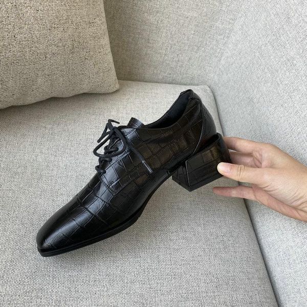 genuine leather med square heeled shoes woman elegant women dress shoes round toe office ladies size 41 42 43, Black
genuine leather med square heeled shoes woman elegant women dress shoes round toe office ladies size 41 42 43, Black
