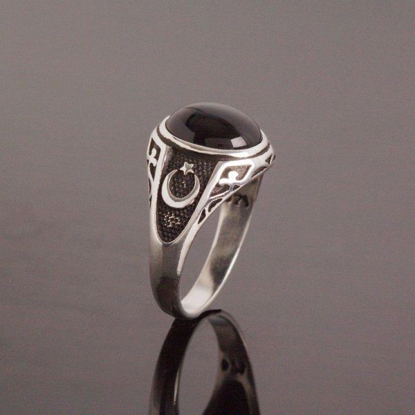cluster rings 925 sterling black onyx stone moon star patterned silver ring fashion turkish quality handmade jawelery, Golden;silver
cluster rings 925 sterling black onyx stone moon star patterned silver ring fashion turkish quality handmade jawelery, Golden;silver