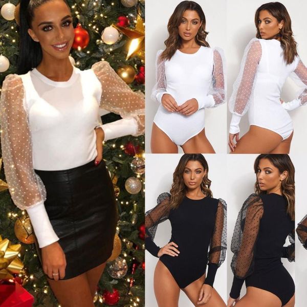 2020 mesh see through polka dot puff sleeve women bodysuit women bodysuit long sleeve skinny overalls, Black;white
2020 mesh see through polka dot puff sleeve women bodysuit women bodysuit long sleeve skinny overalls, Black;white