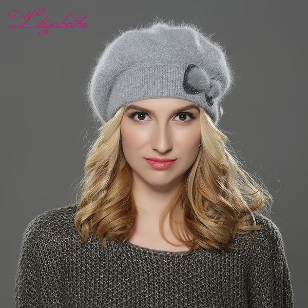 liliyabaihe new winter women beret hat knitted wool angora beret simple and stylish mink flower decoration cap double warm hat, Blue;gray
liliyabaihe new winter women beret hat knitted wool angora beret simple and stylish mink flower decoration cap double warm hat, Blue;gray