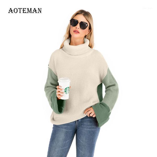 autumn winter sweater women 2020 elegent long sleeve patchwork turtleneck sweaters hit color pullover knitted sweater female1, White;black
autumn winter sweater women 2020 elegent long sleeve patchwork turtleneck sweaters hit color pullover knitted sweater female1, White;black