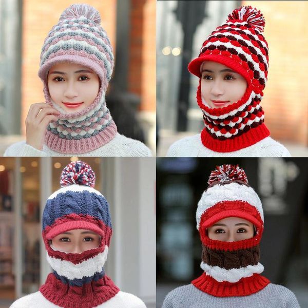 female warm beanie hat riding snow caps winter women knitted hat scarf set hairball pom pom fashion wool thickening collars1, Blue;gray
female warm beanie hat riding snow caps winter women knitted hat scarf set hairball pom pom fashion wool thickening collars1, Blue;gray