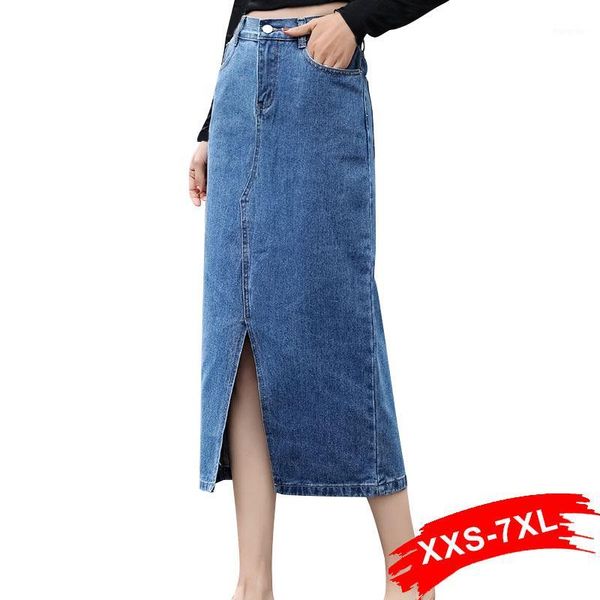 women plus size front split office lady straight denim skirts 5xl 7xl spring summer mid long jeans skirts mid-calf mom jeans1, Black
women plus size front split office lady straight denim skirts 5xl 7xl spring summer mid long jeans skirts mid-calf mom jeans1, Black