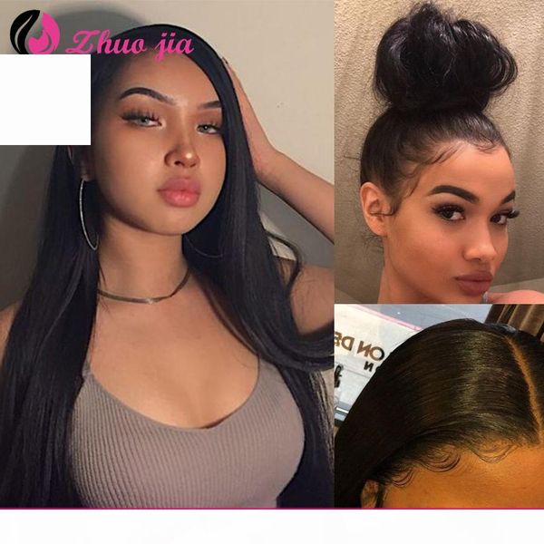 zhuo jia straight lace front human hair wigs pre plucked hd transparent lace wig malaysian remy human hair 360 lace front wig, Black
zhuo jia straight lace front human hair wigs pre plucked hd transparent lace wig malaysian remy human hair 360 lace front wig, Black