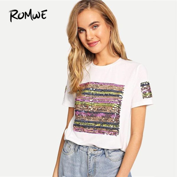 contrast sequin solid tees 2019 glamorous short sleeve round neck tees women streetwear white summer t shirts1
contrast sequin solid tees 2019 glamorous short sleeve round neck tees women streetwear white summer t shirts1