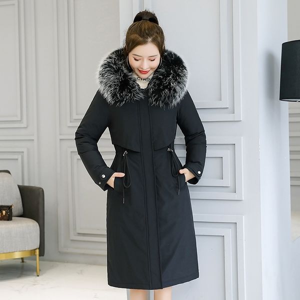 korean style women's winter long jackets slim wool liner female cold coat plus size hooded with fur collar thick parkas woman 201110, Black
korean style women's winter long jackets slim wool liner female cold coat plus size hooded with fur collar thick parkas woman 201110, Black