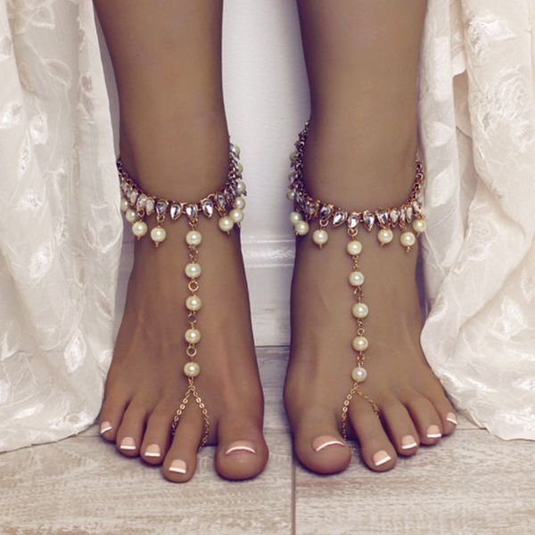 europe and the united states cross-border e-commerce source pearl pendant feet fashion simple glass drill foot chain, Red;blue
europe and the united states cross-border e-commerce source pearl pendant feet fashion simple glass drill foot chain, Red;blue