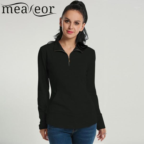 wholesale- meaneor autumn women sweatshirts 2017 fashion long sleeve turn-down neck solid slim half zip pocket casual hoodies 4 color1, Black
wholesale- meaneor autumn women sweatshirts 2017 fashion long sleeve turn-down neck solid slim half zip pocket casual hoodies 4 color1, Black