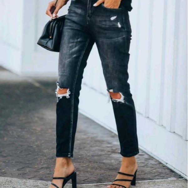men's jeans 1x winter style high waist elastic perforated small leg for women wholesale suppliers private, Blue
men's jeans 1x winter style high waist elastic perforated small leg for women wholesale suppliers private, Blue