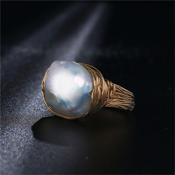 a gift of love near round freshwater pearl ring baroque style gold wire wrapped ring luxury pearl wedding ring for women, Slivery;golden
a gift of love near round freshwater pearl ring baroque style gold wire wrapped ring luxury pearl wedding ring for women, Slivery;golden