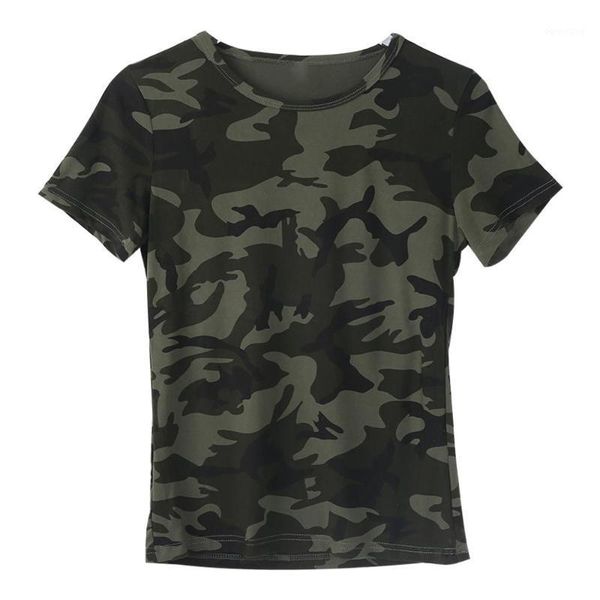 women camouflage printed t-shirt short sleeve o-neck slim cotton blend soft1, White
women camouflage printed t-shirt short sleeve o-neck slim cotton blend soft1, White