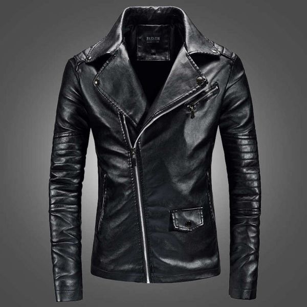 jacket suit collar motorcycle wash leather fashion casual men's coat, White;black
jacket suit collar motorcycle wash leather fashion casual men's coat, White;black