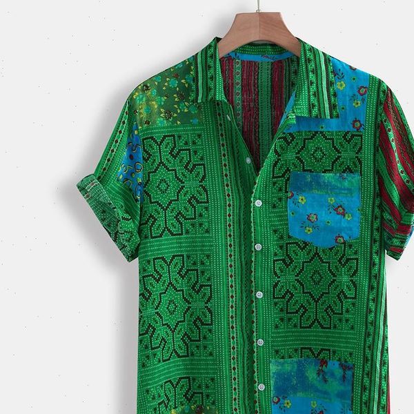 men shirt vintage ethnic printed turn down collar short sleeve loose plus size hawaiian shirt 3xl streetwear chemise homme, White;black
men shirt vintage ethnic printed turn down collar short sleeve loose plus size hawaiian shirt 3xl streetwear chemise homme, White;black